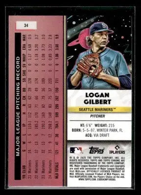 2025 Topps Chrome Cosmic Logan Gilbert #34 Seattle Mariners