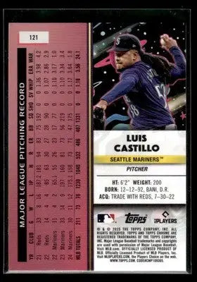 2025 Topps Chrome Cosmic Luis Castillo #121 Seattle Mariners