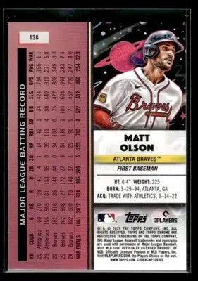 2025 Topps Chrome Cosmic Matt Olson #138 Atlanta Braves