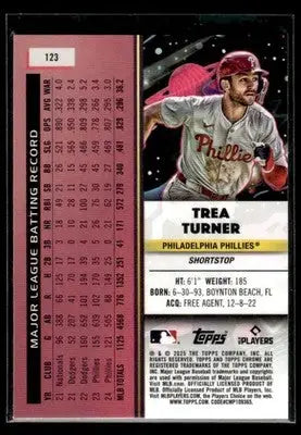 2025 Topps Chrome Cosmic Trea Turner #123 Philadelphia Phillies