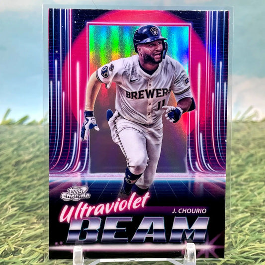 2025 Topps Chrome Cosmic Ultraviolet Beam Jackson Chourio Milwaukee Brewers - Baseball Card Single