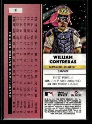 2025 Topps Chrome Cosmic William Contreras #171 Milwaukee Brewers