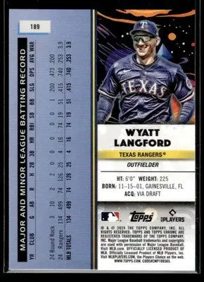 2025 Topps Chrome Cosmic Wyatt Langford #189 Texas Rangers