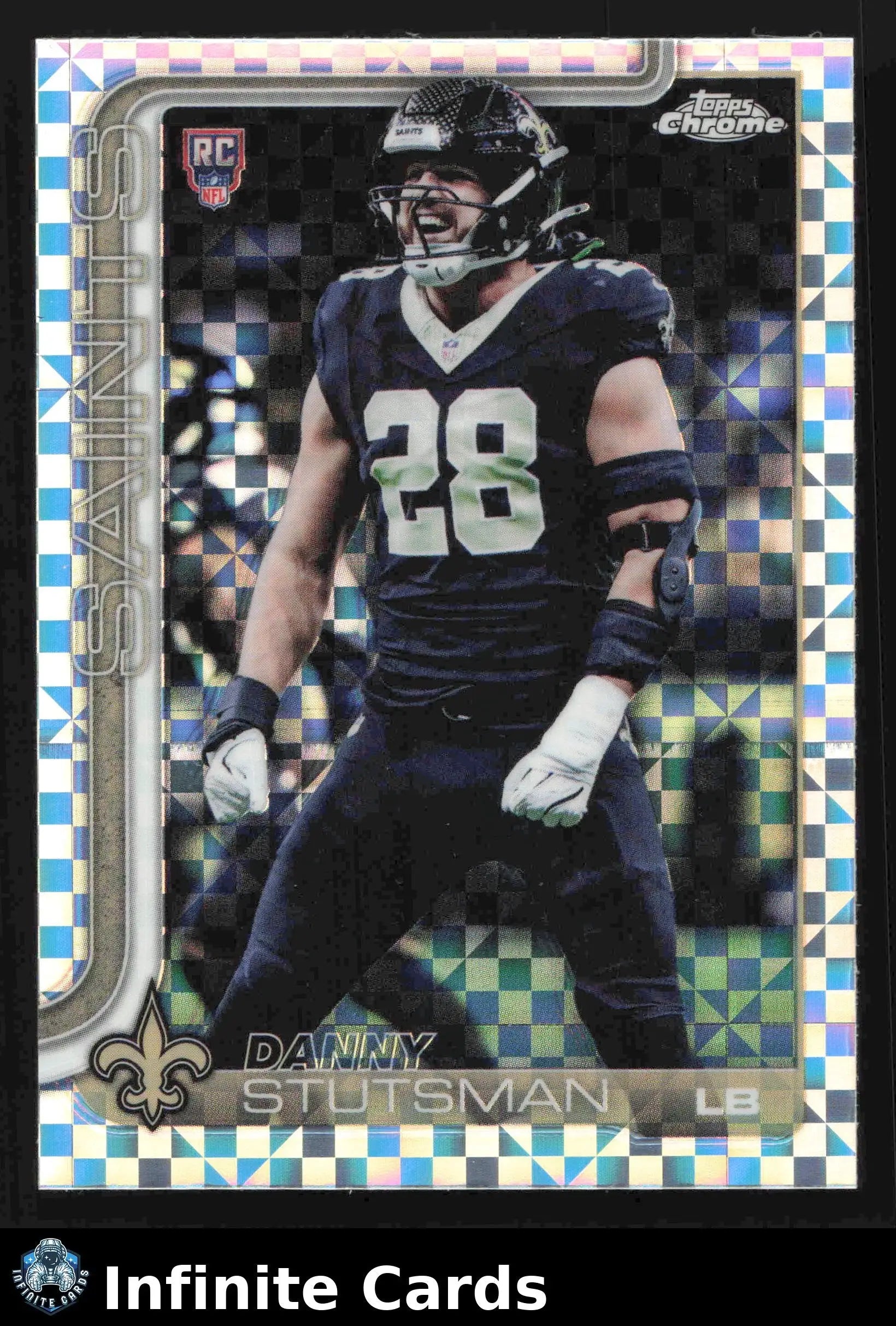 2025 Topps Chrome DANNY STUTSMAN #373 X-Fractor New Orleans Saints RC - Football Card Single