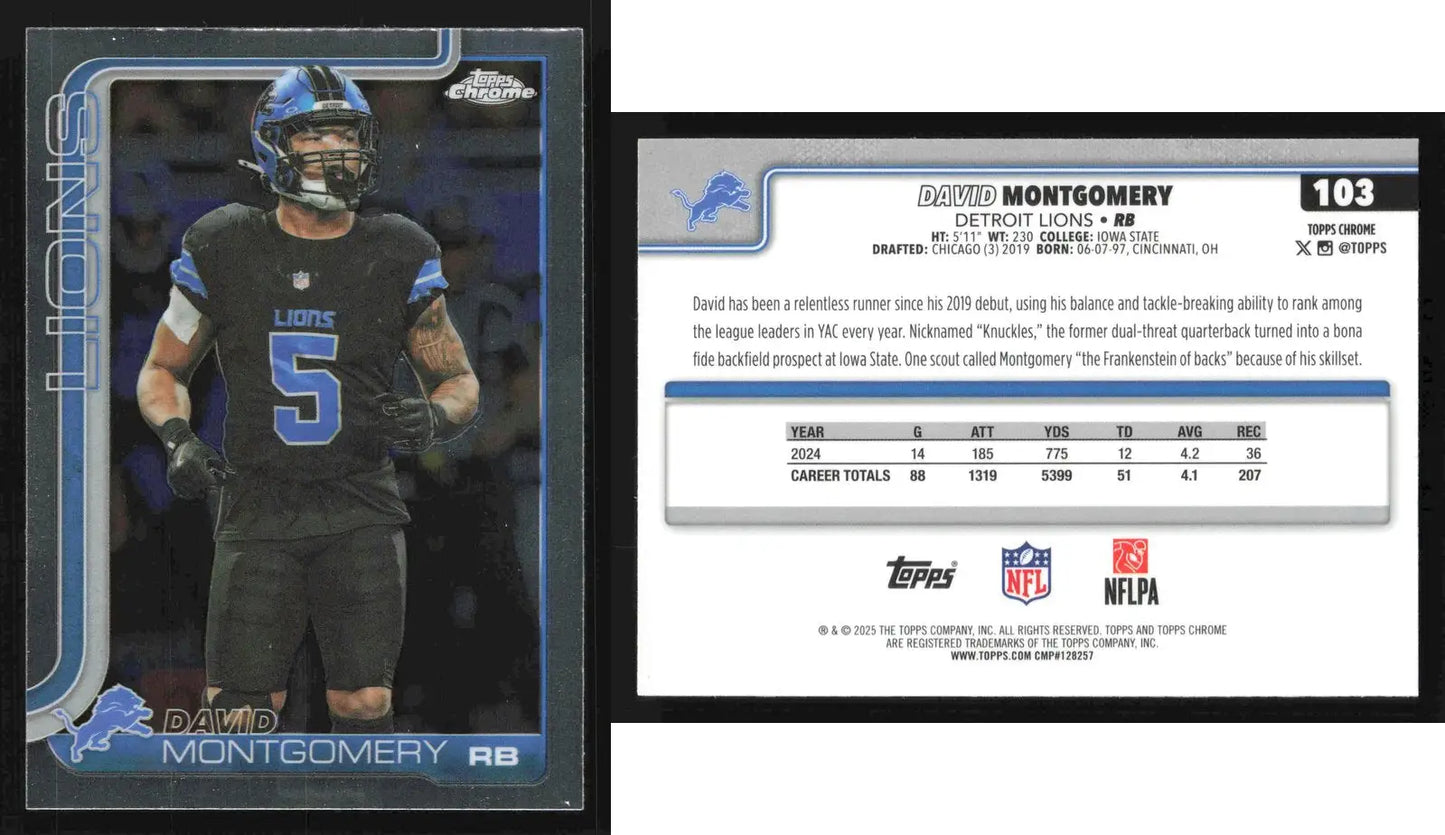2025 Topps Chrome DAVID MONTGOMERY #103 Detroit Lions - Football Card Single