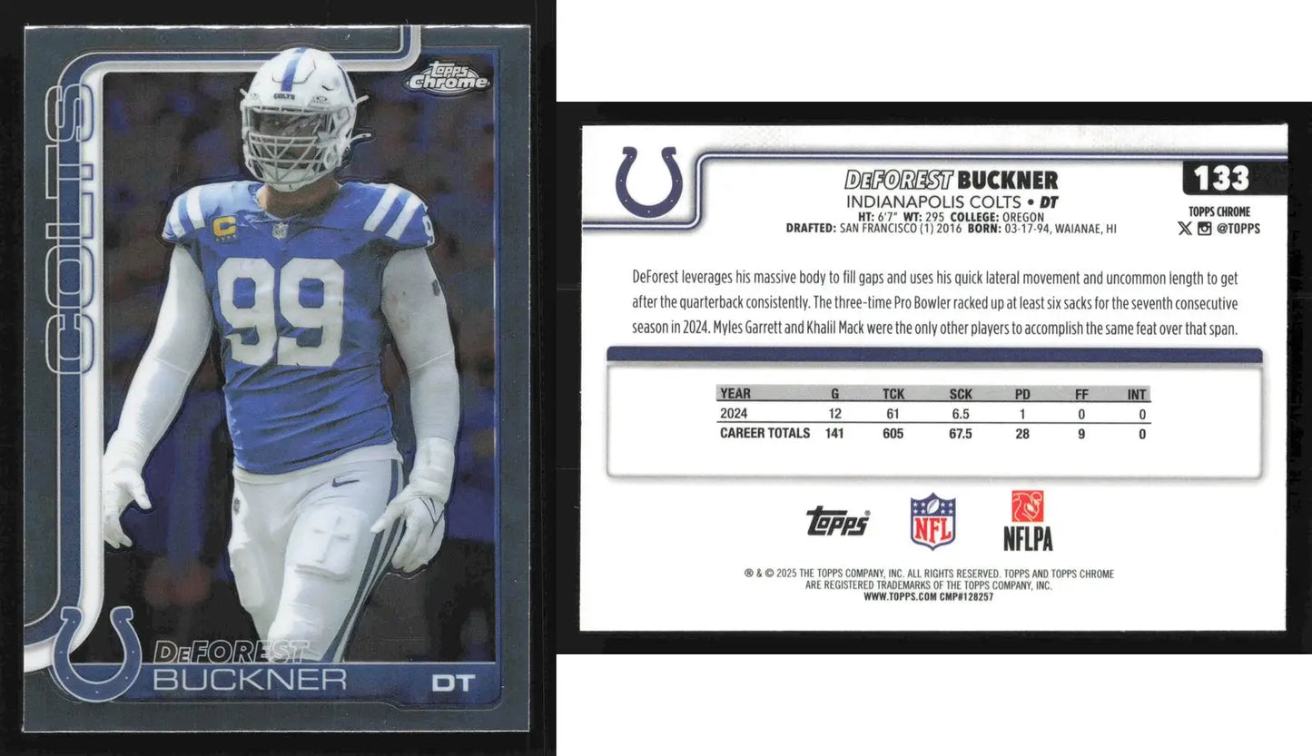 2025 Topps Chrome DEFOREST BUCKNER #133 Chrome Indianapolis Colts - Football Card Single