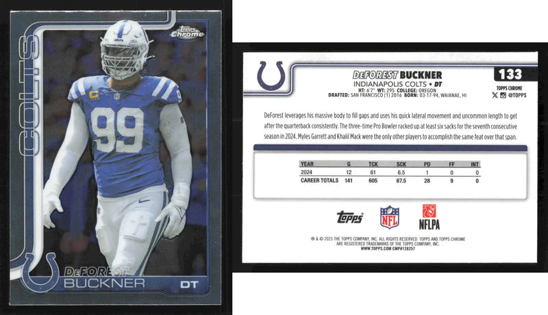 2025 Topps Chrome DEFOREST BUCKNER #133 Chrome Indianapolis Colts - Football Card Single