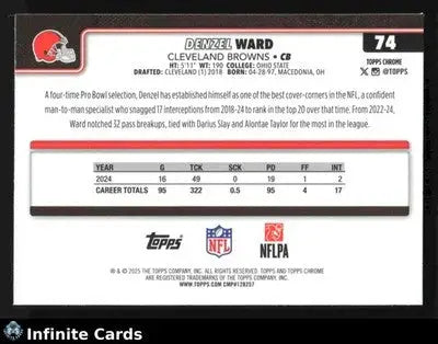 2025 Topps Chrome DENZEL WARD #74 X-Fractor Cleveland Browns - Football Card Single