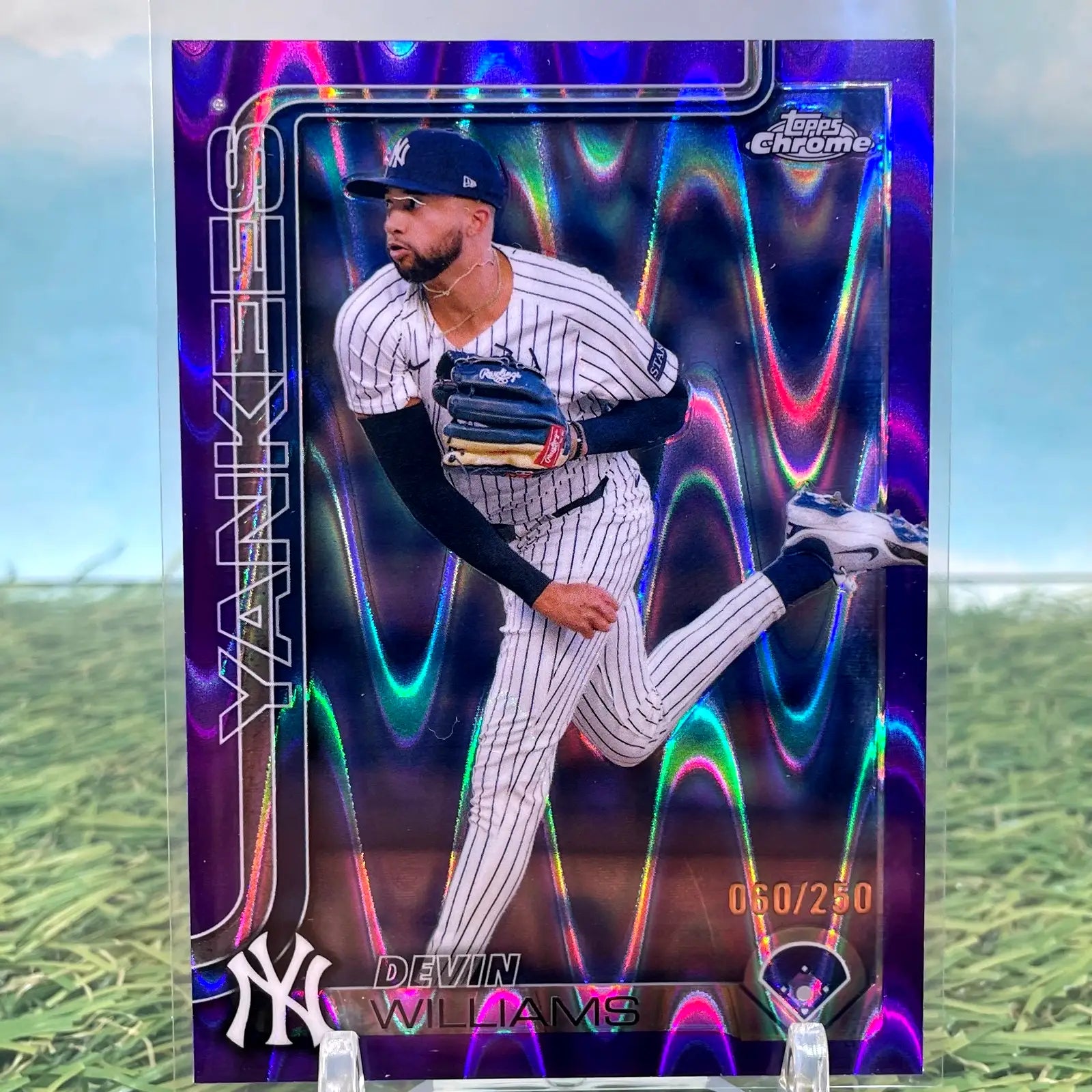 2025 Topps Chrome Devin Williams #153 Purple Wave Refractor /250 - Baseball Card Single