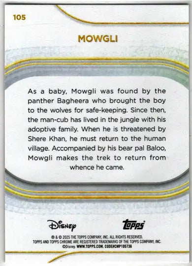 2025 Topps Chrome Disney Base Card 105 Mowgli - Non-Sports Card Single