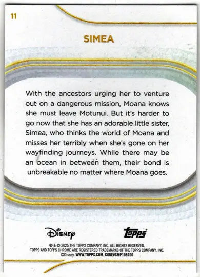 2025 Topps Chrome Disney Base Card 11 Simea - Non-Sports Card Single