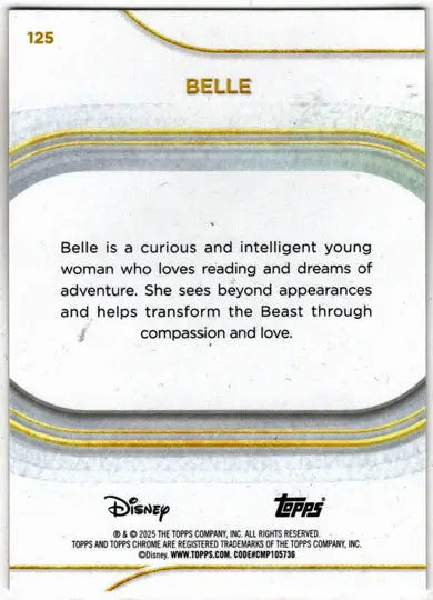 2025 Topps Chrome Disney Base Card 125 Belle - Non-Sports Card Single