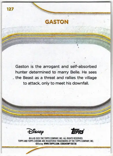 2025 Topps Chrome Disney Base Card 127 Gaston - Non-Sports Card Single