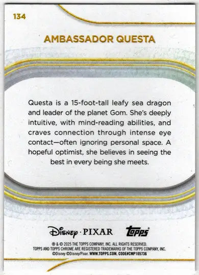 2025 Topps Chrome Disney Base Card 134 Ambassador Questa - Non-Sports Card Single