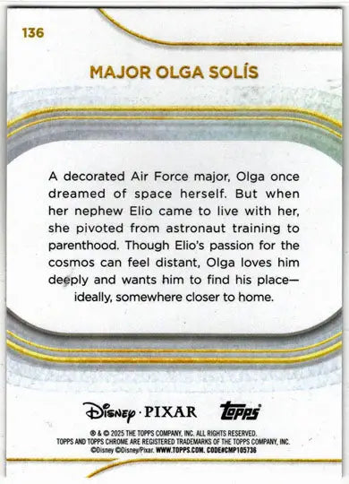 2025 Topps Chrome Disney Base Card 136 Major Olga Solis - Non-Sports Card Single