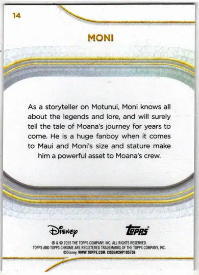2025 Topps Chrome Disney Base Card 14 Moni - Other