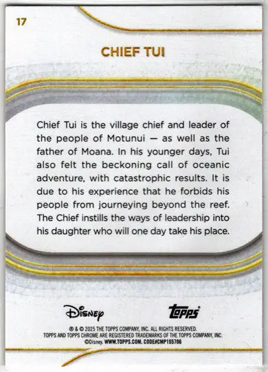 2025 Topps Chrome Disney Base Card 17 Chief Tui - Non-Sports Card Single