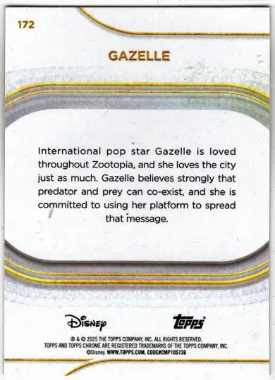2025 Topps Chrome Disney Base Card 172 Gazelle - Non-Sports Card Single