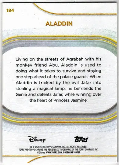 2025 Topps Chrome Disney Base Card 184 Aladdin - Non-Sports Card Single