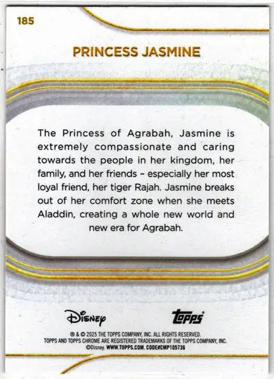 2025 Topps Chrome Disney Base Card 185 Princess Jasmine - Non-Sports Card Single