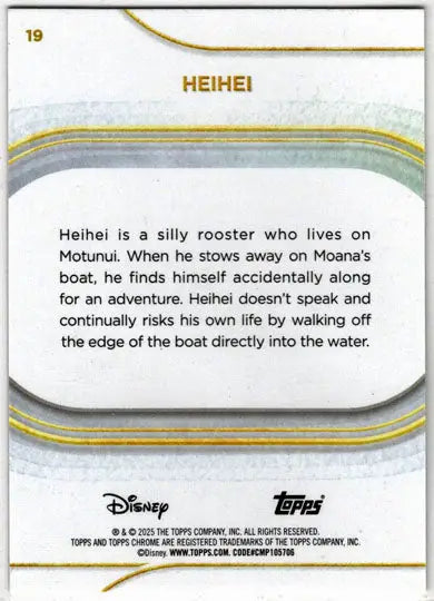 2025 Topps Chrome Disney Base Card 19 Heihei - Non-Sports Card Single