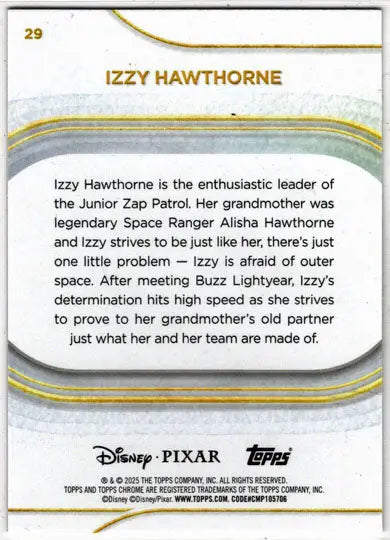2025 Topps Chrome Disney Base Card 29 Izzy Hawthorne - Non-Sports Card Single
