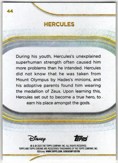 2025 Topps Chrome Disney Base Card 44 Hercules - Non-Sports Card Single
