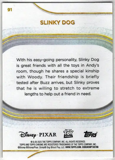 2025 Topps Chrome Disney Base Card 91 Slinky Dog - Non-Sports Card Single