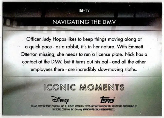 2025 Topps Chrome Disney Iconic Moments Insert Card IM-12 Navigating the DMV - Non-Sports Card Single