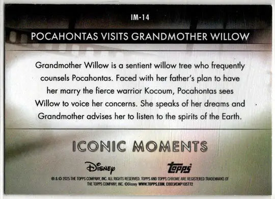 2025 Topps Chrome Disney Iconic Moments Insert Card IM-14 Pocahontas Visits... - Non-Sports Card Single
