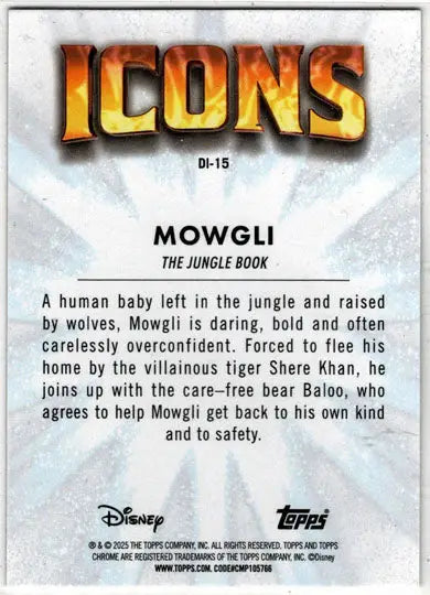 2025 Topps Chrome Disney Icons Insert Card DI-15 Mowgli - Non-Sports Card Single