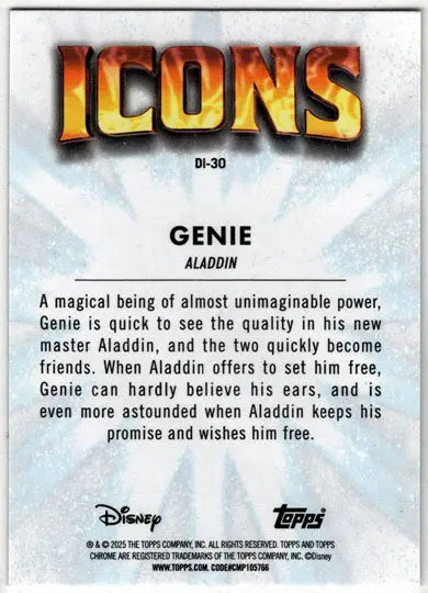2025 Topps Chrome Disney Icons Insert Card DI-30 Genie - Non-Sports Card Single