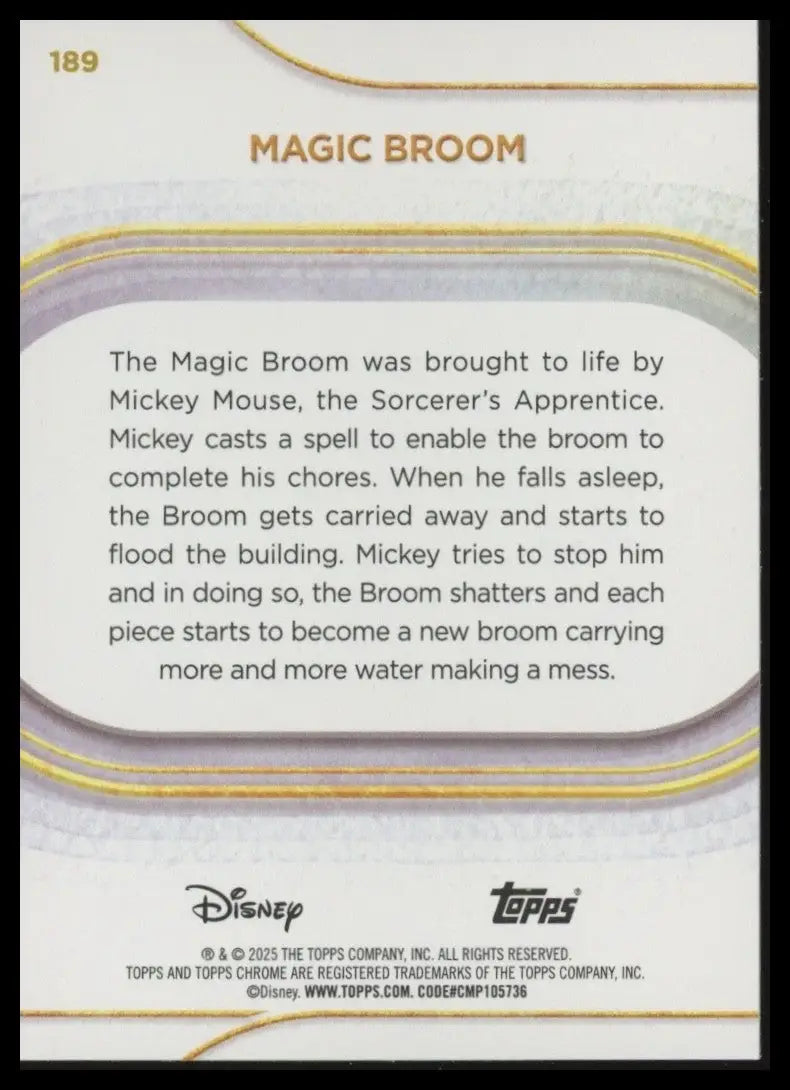 2025 Topps Chrome Disney Magic Broom #189 Fantasia Trading Card - Non-Sports Card Single