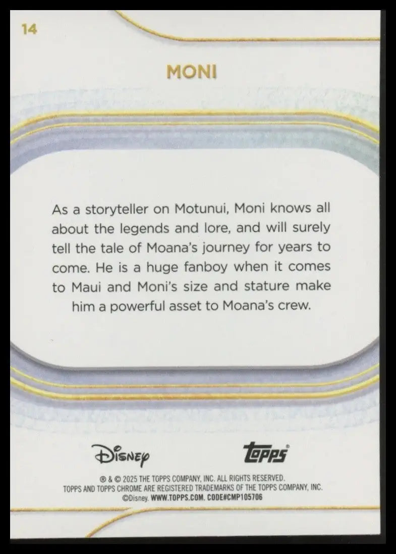 2025 Topps Chrome Disney Moni Debut #14 Moana Trading Card - Non-Sports Card Single
