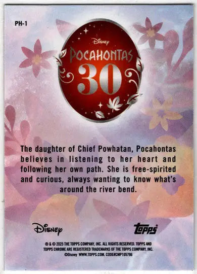 2025 Topps Chrome Disney Pocahontas 30th Anniversary Insert Card PH-1 Pocahontas - Non-Sports Card Single