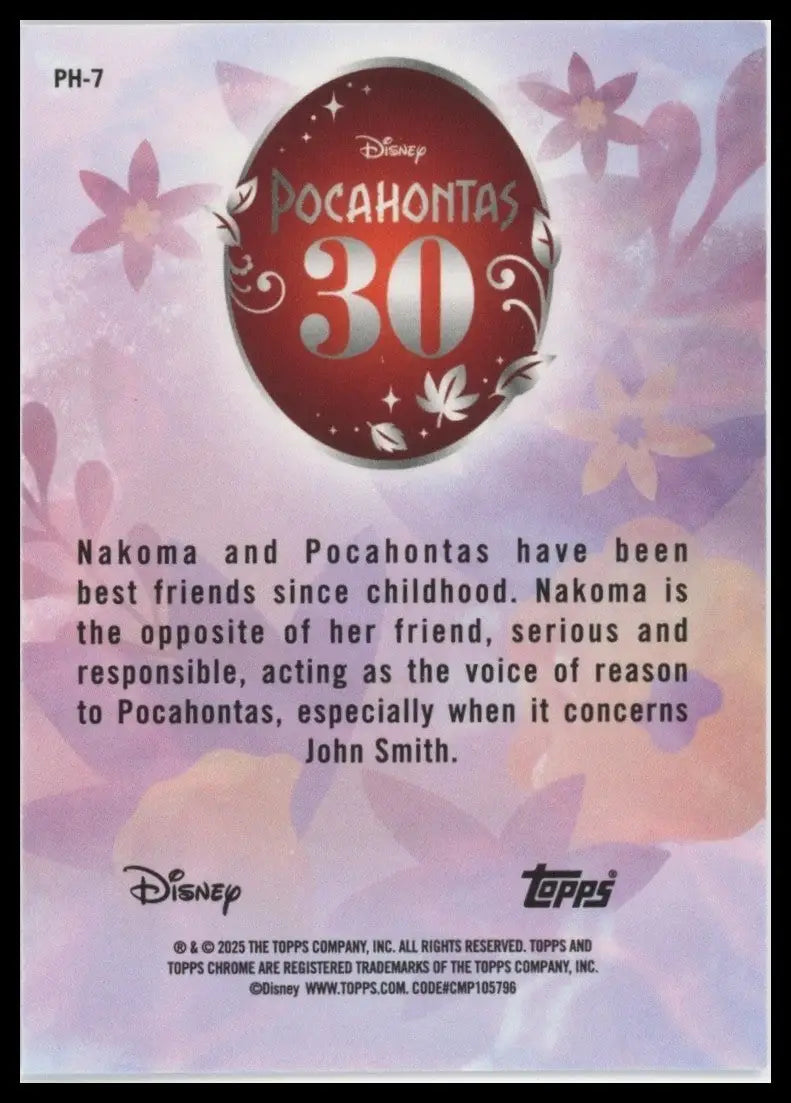 2025 Topps Chrome Disney Pocahontas 30th Nakoma #PH-7 Insert Card Movie Animated - Non-Sports Card Single