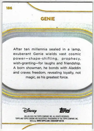 2025 Topps Chrome Disney Prism Parallel Card 186 Genie - Non-Sports Card Single