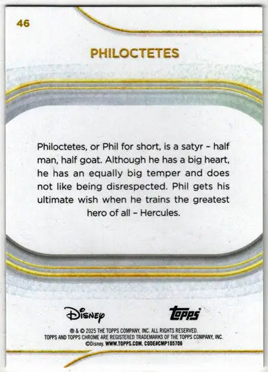 2025 Topps Chrome Disney Prism Parallel Card 46 Philoctetes - Non-Sports Card Single
