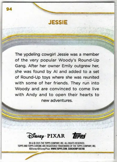 2025 Topps Chrome Disney Prism Parallel Card 94 Jessie - Non-Sports Card Single