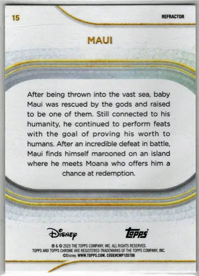 2025 Topps Chrome Disney Refractor Parallel Card 15 Maui - Non-Sports Card Single
