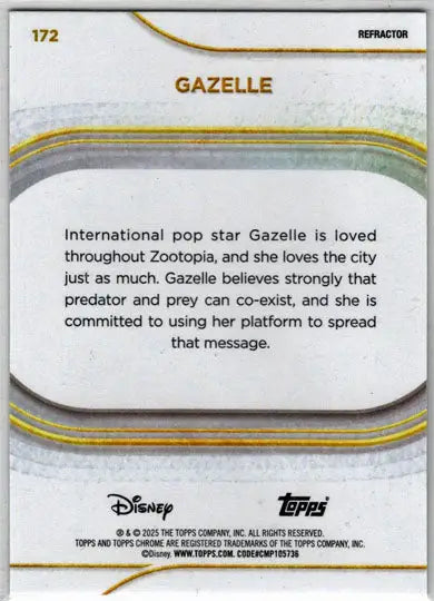 2025 Topps Chrome Disney Refractor Parallel Card 172 Gazelle - Non-Sports Card Single
