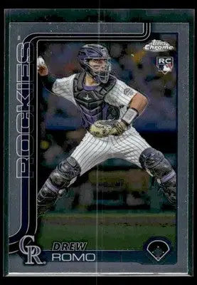 2025 Topps Chrome Drew Romo #124 RC Colorado Rockies