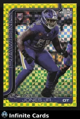 2025 Topps Chrome EMERY JONES JR. #386 Lime Green X-Fractor Baltimore Ravens RC