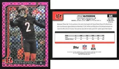 2025 Topps Chrome EVAN MCPHERSON #64 Hot Pink X-Fractor Cincinnati Bengals - Football Card Single