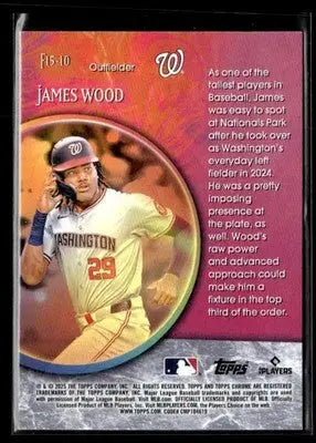 2025 Topps Chrome #F15-10 James Wood Fortune 15 - Baseball Card Single