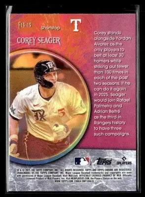 2025 Topps Chrome #F15-15 Corey Seager Fortune 15 - Baseball Card Single