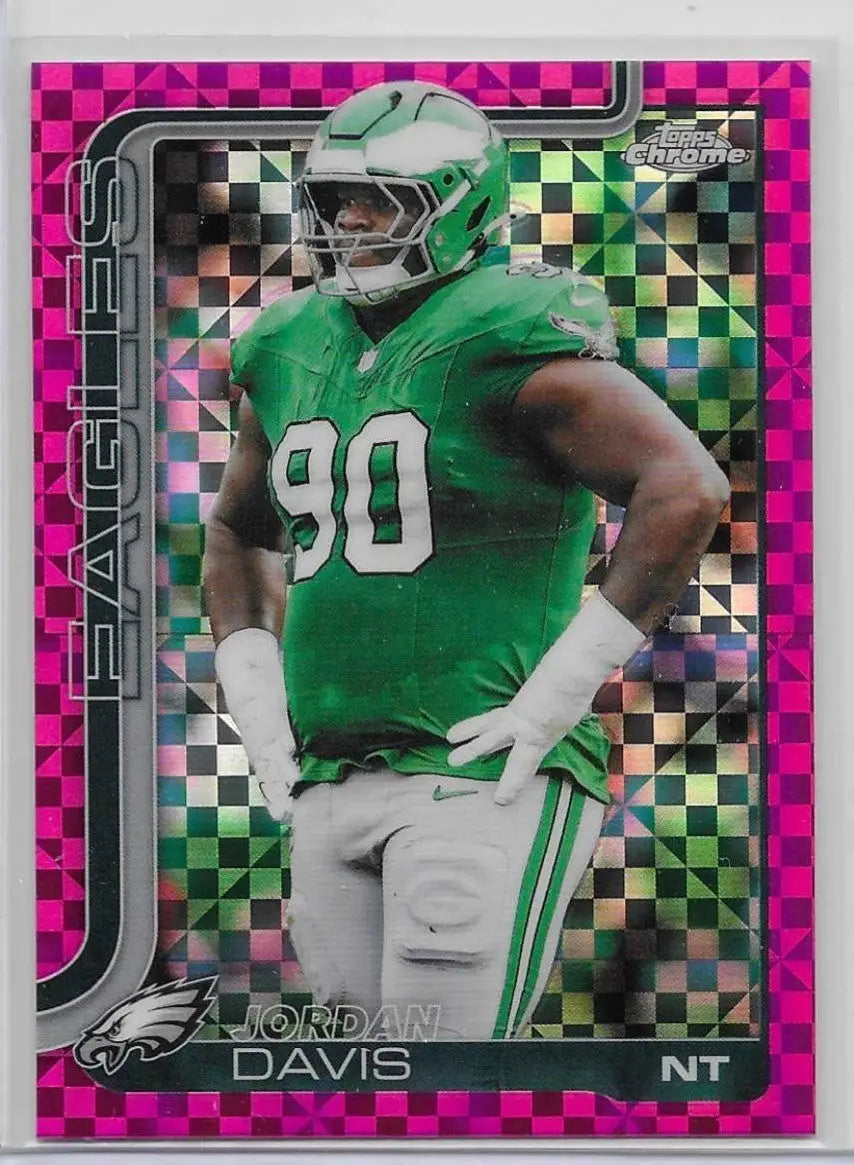 2025 Topps Chrome Football Jordan Davis Pink X-Fractor #249 Eagles (1206) - Football Card Single