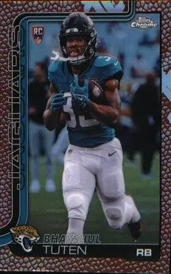 2025 Topps Chrome Football Leather Refractor #389 Bhayshul Tuten Rookie Rookie - Football Card Single