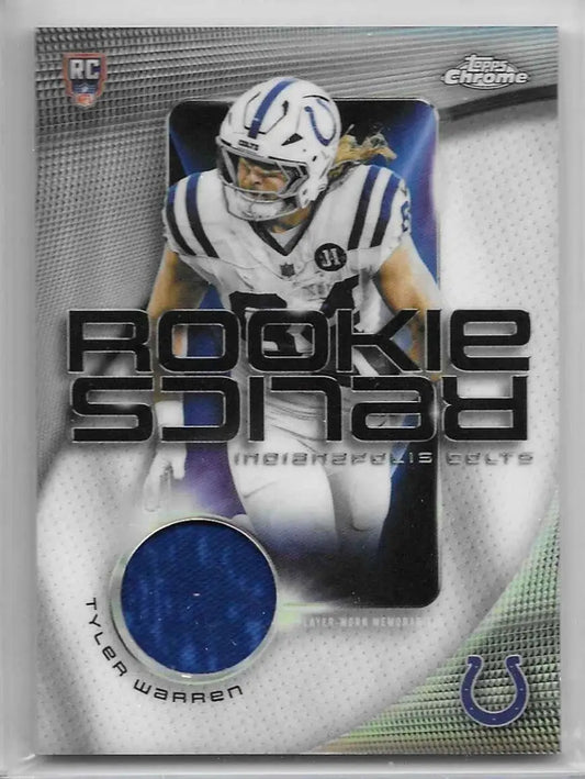 2025 Topps Chrome Football Rookie Relics Tyler Warren Indianapolis Colts 1165 - Football Card Single