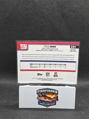 2025 Topps Chrome Football Tyler Nubin #231 Pulsar Refractor Giants - Football Card Single